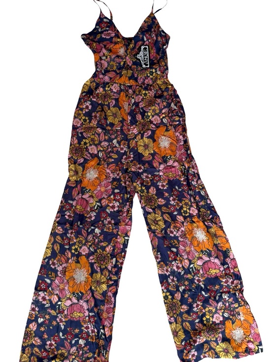 Angie Pants - NWT Angie floral wide leg sleeveless jumpsuit navy flowy